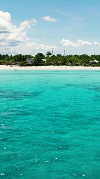 Top view of tropical island and a beautiful beach. Bantayan island, Philippines.