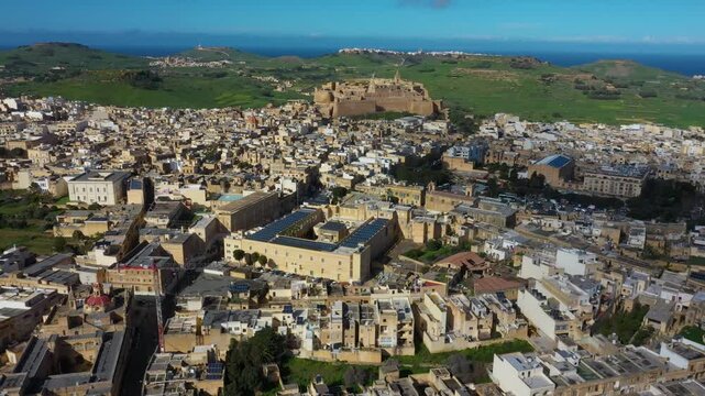 Aerial View of Victoria Rabat, Malta