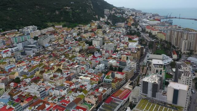 Aerial view of Gibraltar, United Kingdom