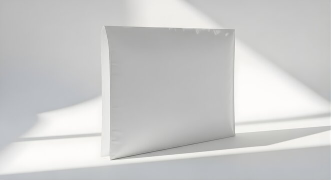 Blank white rectangular paper mailer envelope mockup, empty shipping package for branding, courier delivery sleeve template