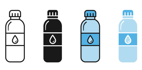 water bottle icon set. water bottle icon set for hydration app and beverage packaging design © Sabbir