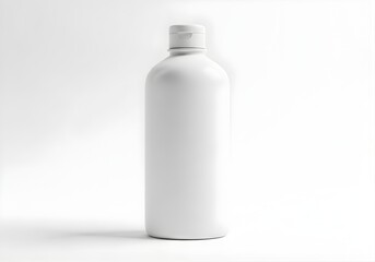 Naklejka premium Isolated blank white plastic cosmetic bottle with flip top cap for skincare liquid branding and product packaging mockup