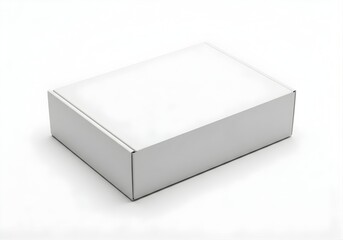Fototapeta premium Isolated empty cardboard box with white surface, retail packaging mock-up for shipping, delivery, storage, product presentation