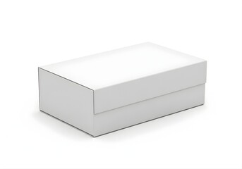 Naklejka premium Isolated rectangular white cardboard box mockup for product packaging design, shipping container, blank storage parcel