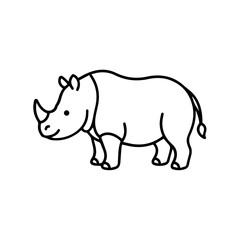 Obraz premium Cute Rhinoceros Cartoon Illustration