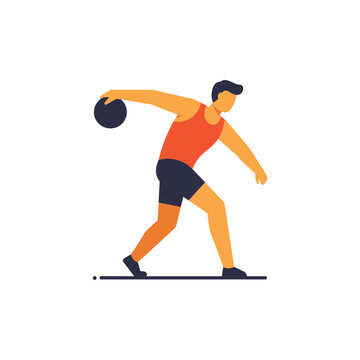 Discus Thrower Athlete in Motion, Track and Field Sports