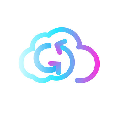 Gradient icon vector illustration of synchronized
