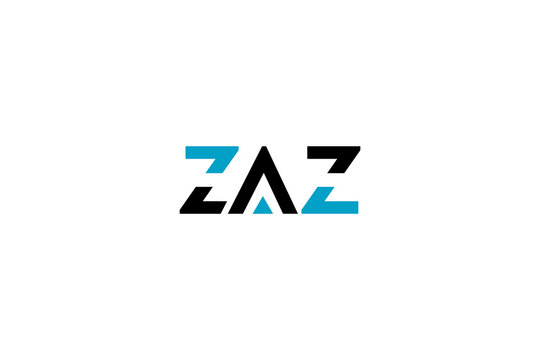 Modern ZAZ logo design with geometric black and teal shapes minimalist branding concept image clean