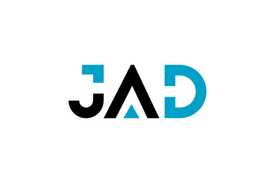 Unique JAD Brand Logo | Modern Cyan and Black Geometric Lettering for Creative and Tech Identities
