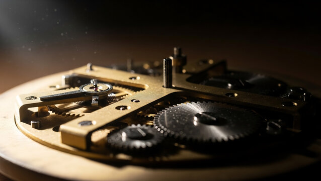 Macro Shot of an Antique Clock Mechanism