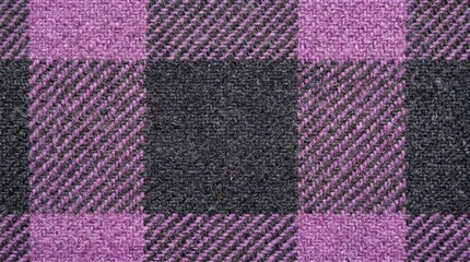 Fototapeta premium Purple and black plaid fabric texture