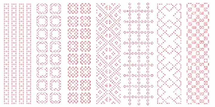 Abstract pink patterns resembling woven textile or lace design