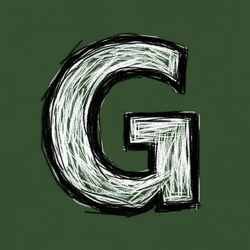 Large white chalk letter G symbol.
