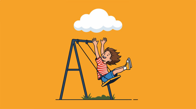 Girl swinging on a swing set.