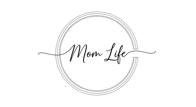 Minimalist hand drawn monogram with cursive font and circular border
