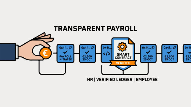 Smart contract payroll processing system.