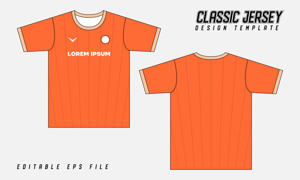 Sports jersey design classic with stripe pattern background mockup template