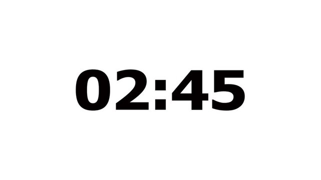 3 minutes countdown, 3 minute timer countdown animation, Countdown timer from three minutes to zero.