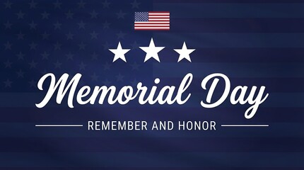 Memorial day remember and honor American flag background with stars and stripes patriotic celebration holiday USA background.