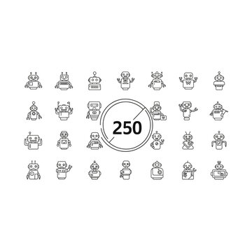 Large set of character head icons for avatars and user interface design