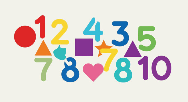 Colorful Numbers and Shapes for Learning, Education, and Kids