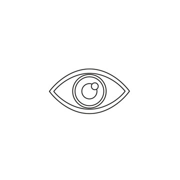 Minimalist line art human eye icon for vision and optometry concepts