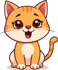 Obraz premium cartoon cat with blue eyes and red ears