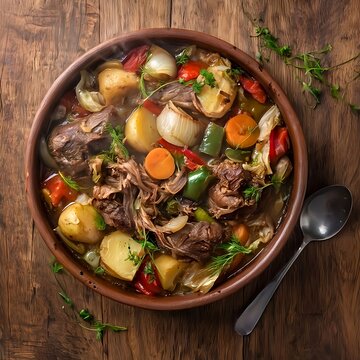 Top View Dimlama Uzbek Stew