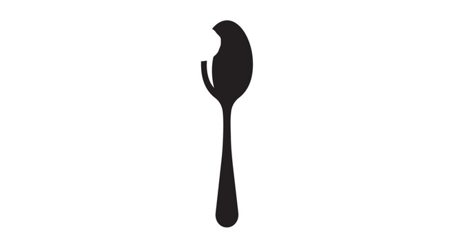 Vector graphic illustration of a broken fork on white background for design and creative projects