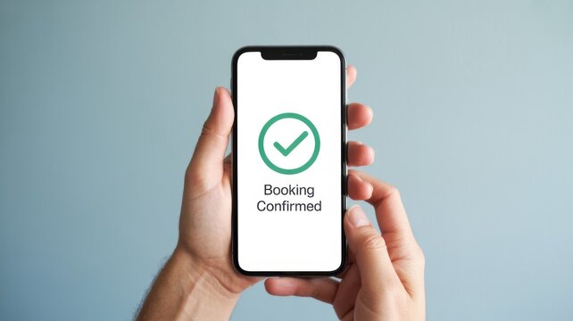 Booking confirmed notification on a smartphone screen