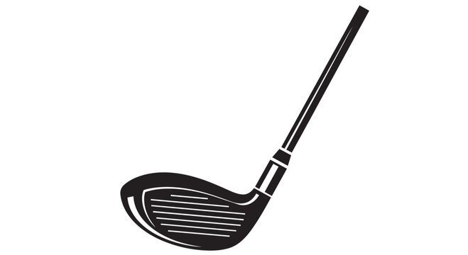 Black golf club vector illustration of a driver golf club head