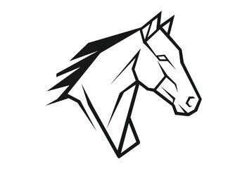 Obraz premium Geometric horse head silhouette, abstract modern design. Vector illustration of a horse head on white background.