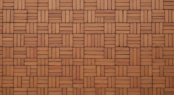 Close up view of a woven rattan texture in warm brown tones with visible natural weave pattern rattan weave