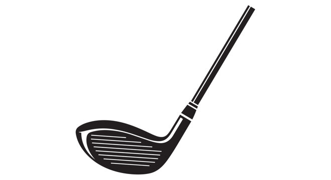 Black golf club vector illustration, golf driver, golfing equipment design