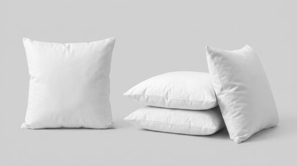 Naklejka premium White square pillow mockups set