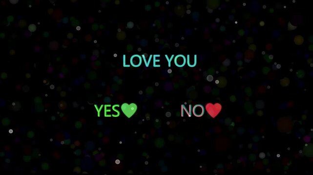 Glowing love you text with colorful light effect on a black background. Stylish cinematic design with perfect for love proposal videos, social media posts, Valentine&rsquo;s Day content.