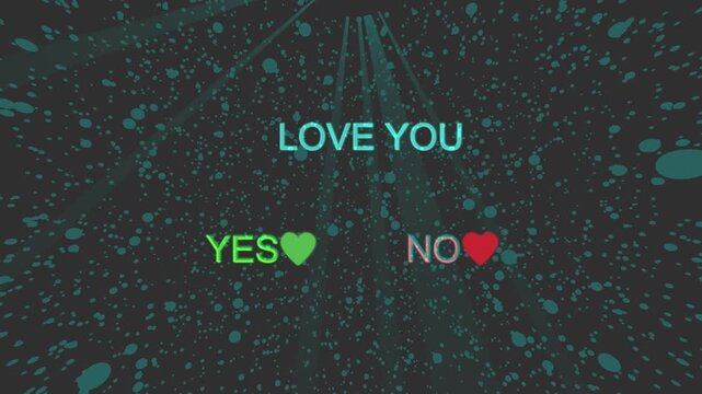 Glowing love you text with colorful light effect on a black background. Stylish cinematic design with perfect for love proposal videos, social media posts, Valentine&rsquo;s Day content.