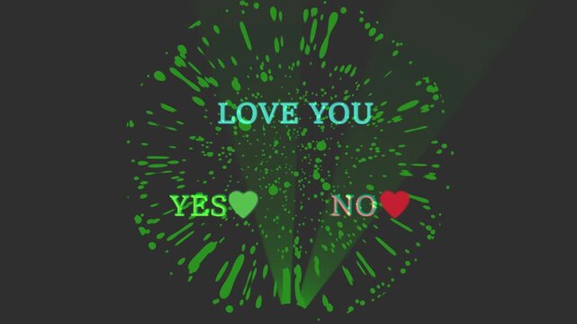 Glowing love you text with colorful light effect on a black background. Stylish cinematic design with perfect for love proposal videos, social media posts, Valentine&rsquo;s Day content.