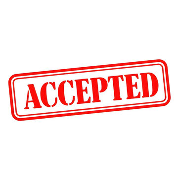 A bold red stamp with the word accepted printed on it