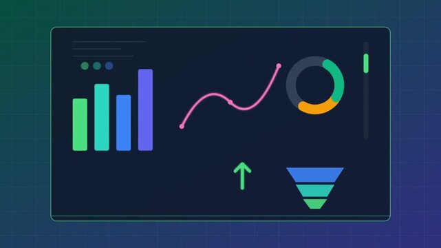 Animated Data Dashboard with Charts and Graphs for Business Analysis.
