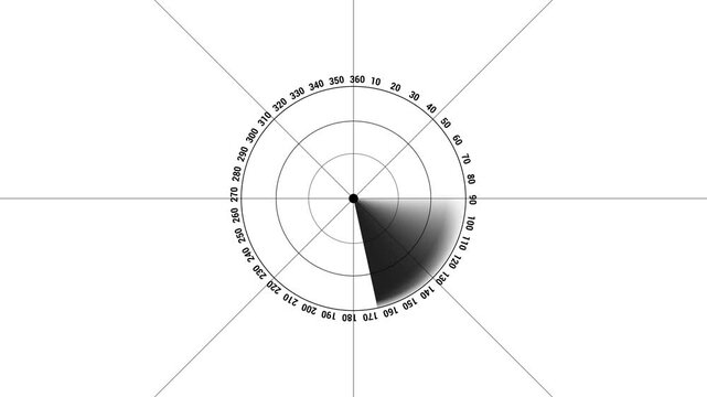 Circular diagram displaying a gradient from black to white with degree markings