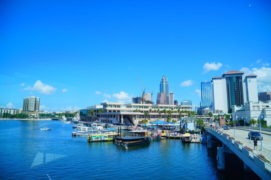 Tampa, FL, USA - 04 19 2026: Tampa downtown and Davis island landscape and convention center 