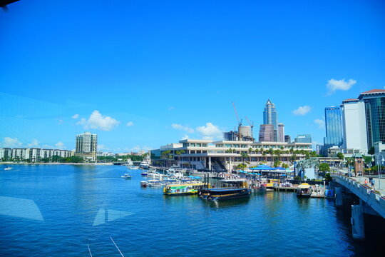 Tampa, FL, USA - 04 19 2026: Tampa downtown and Davis island landscape and convention center 