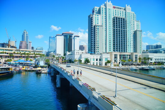 Tampa, FL, USA - 04 19 2026: Tampa downtown and Davis island landscape and convention center 