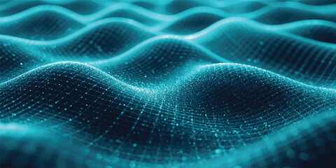 A seamless blue fractal pattern with glowing electric lines and light sparks creates a technology-inspired abstract design resembling microscopic cells, water waves, and biological energy © JAHURA