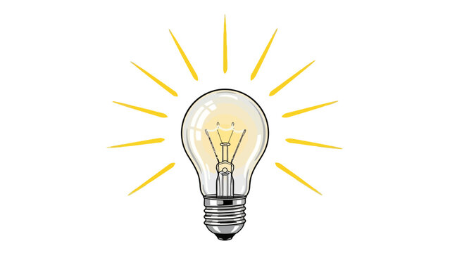Light Bulb With Rays.