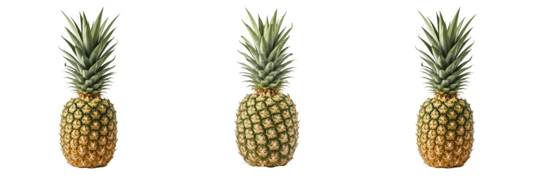Whole Ripe Pineapple Fruit Isolated Transparent PNG Tropical Summer Fruit Organic Dessert And Healthy Snack