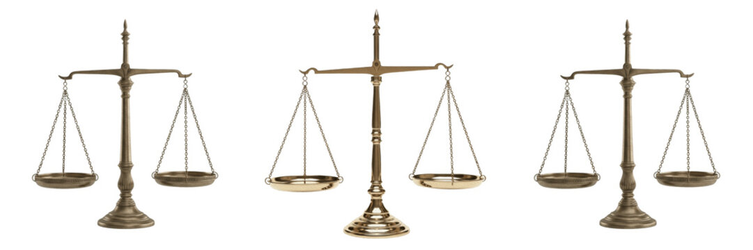 Gold Justice Scales Of Law Isolated Transparent PNG Legal System Attorney Judge And Equality Symbol
