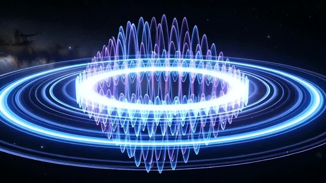 Glowing Blue Energy Vortex Animation Loop.