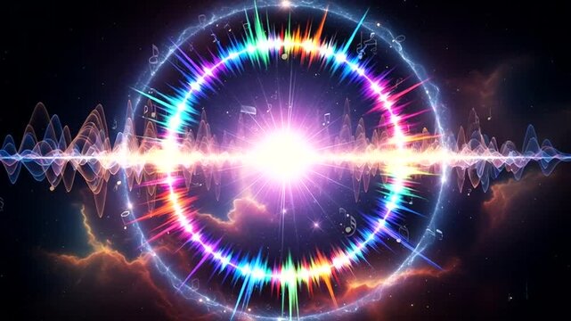 Vibrant Light Burst in Circular Motion.